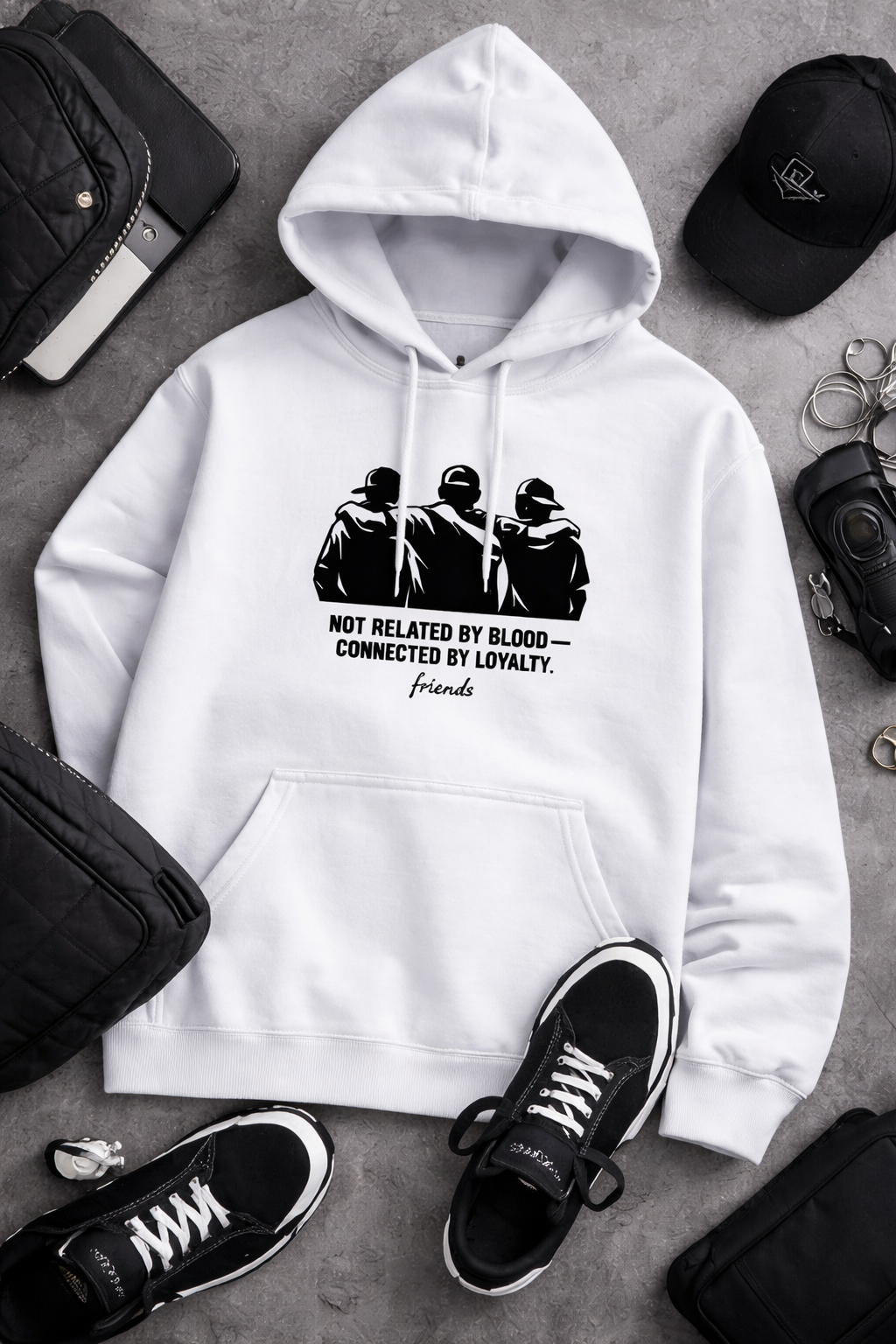 Not Related by Blood, Connected by Loyalty – Unisex Cotton Hoodie | KIEA STUDIO