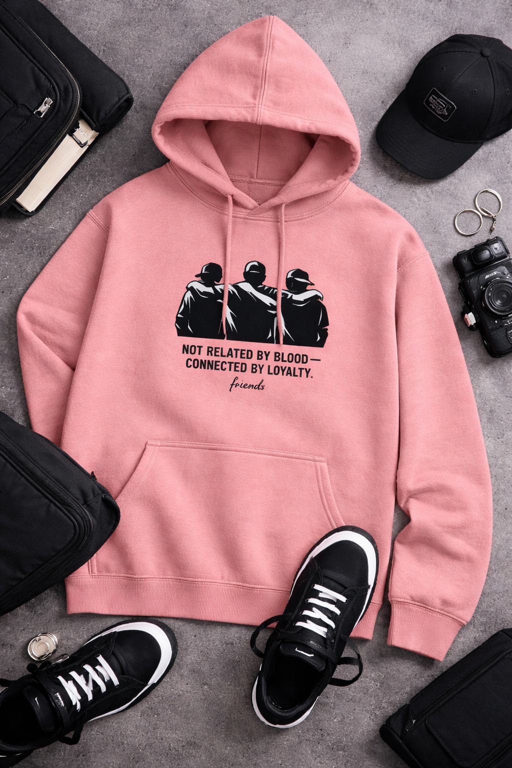 Not Related by Blood, Connected by Loyalty – Unisex Cotton Hoodie | KIEA STUDIO