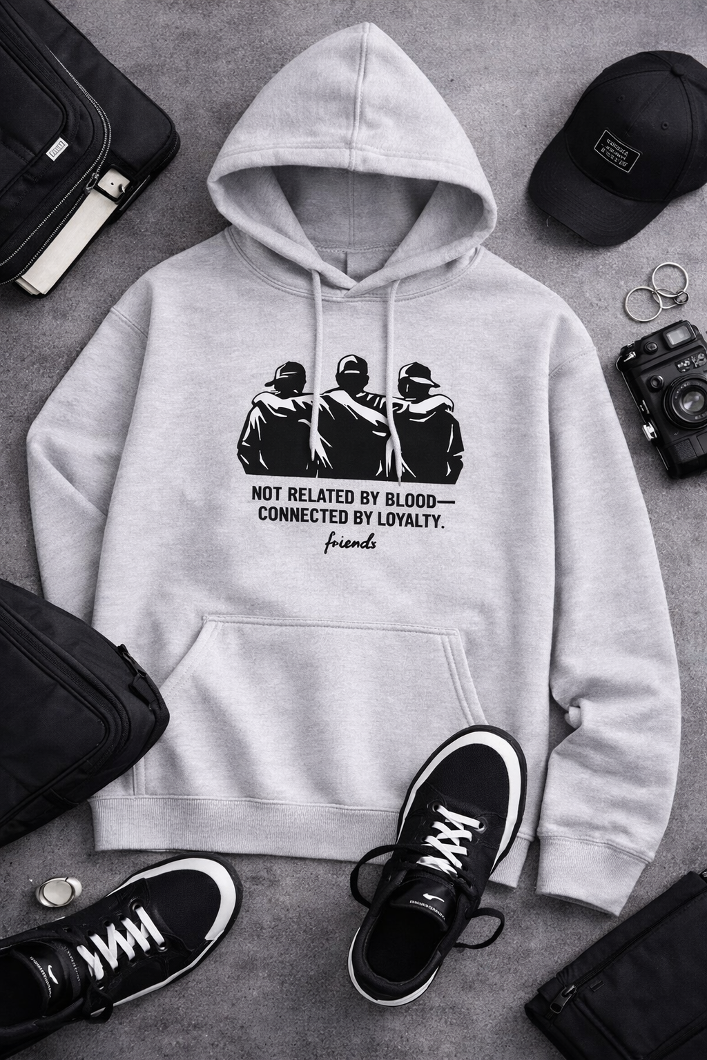 Not Related by Blood, Connected by Loyalty – Unisex Cotton Hoodie | KIEA STUDIO